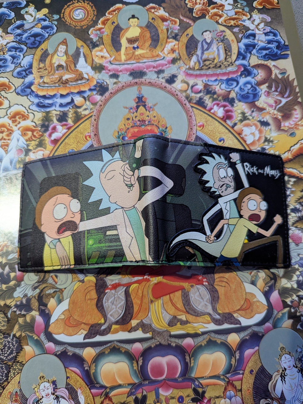 Rick and Morty Black Graphic Bifold Wallet - Official Style